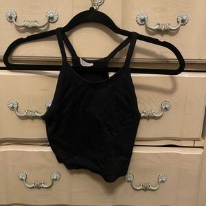 Black Ribbed Tank Top